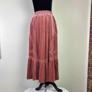 Viva velvet look maxi skirt with lace trim women’s size medium
